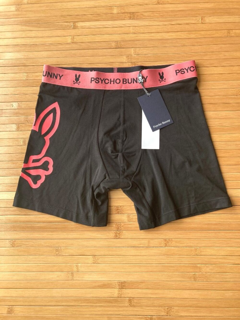 Psycho Bunny Big Bunny Boxer Brief Pima Cotton Modal Mens Small S Black NWT